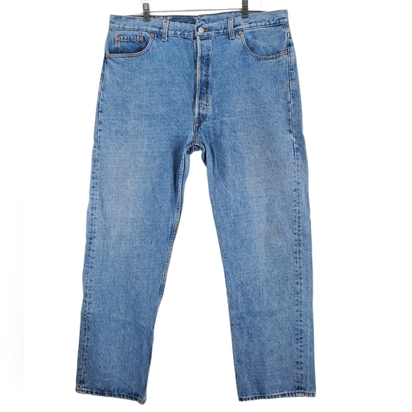 Vtg Levis 501 Blue Jeans Mens 42x32 Hi Rise Wide Straight Leg USA 05/92 (39x31) - Picture 6 of 11